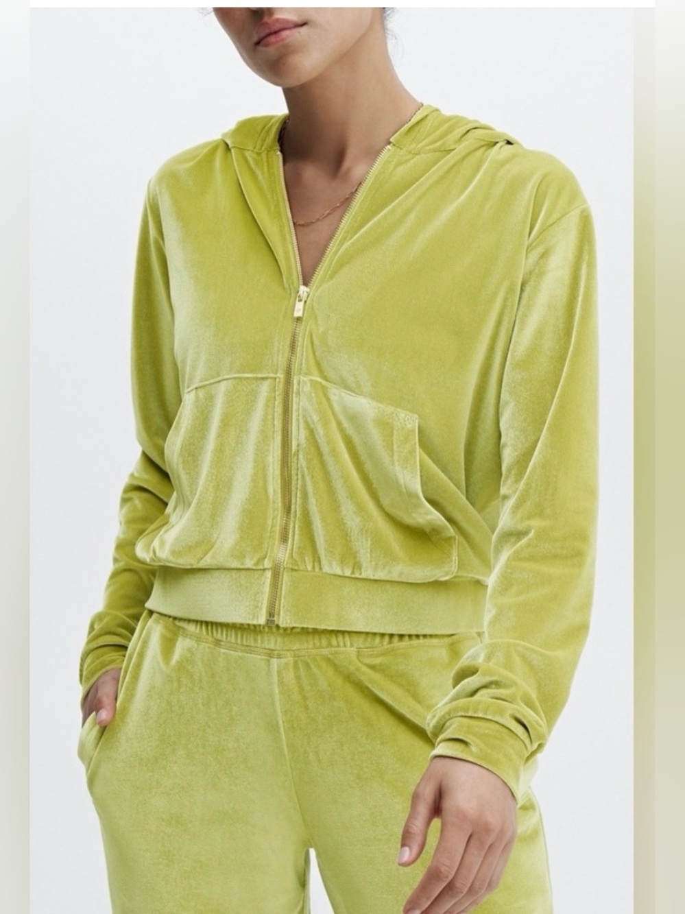 Fabletics Donna Velour Velvet Zip Hoodie Jacket XL